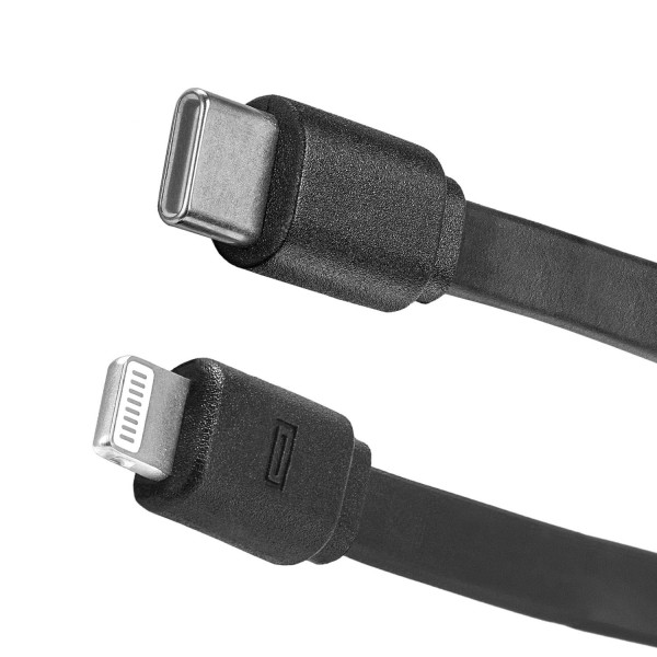 USB Typ C/Lightning Ladekabel schwarz 1m