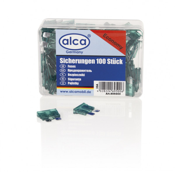 Flach-Sicherungen 30 A; 100 St. Economy Box