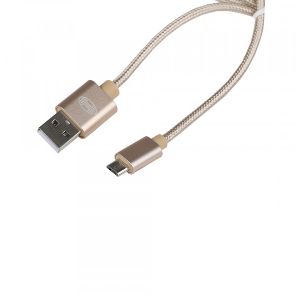 Premium Micro USB Ladekabel gold 1m