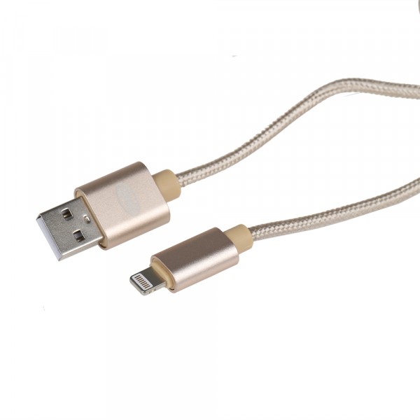 Premium Lightning USB Ladekabel gold 1m